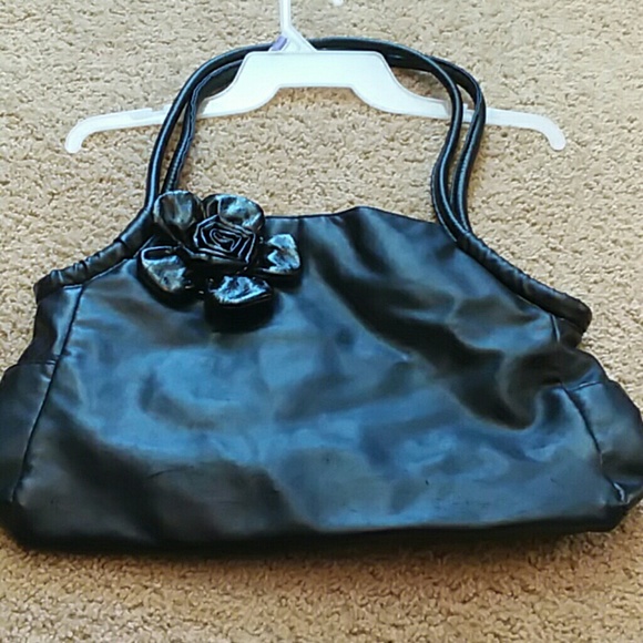 Black Purse with Flower - Picture 2 of 3